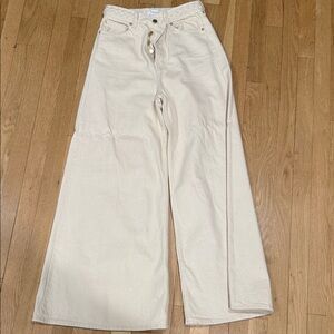 H&M Wide-Leg Cream Pants